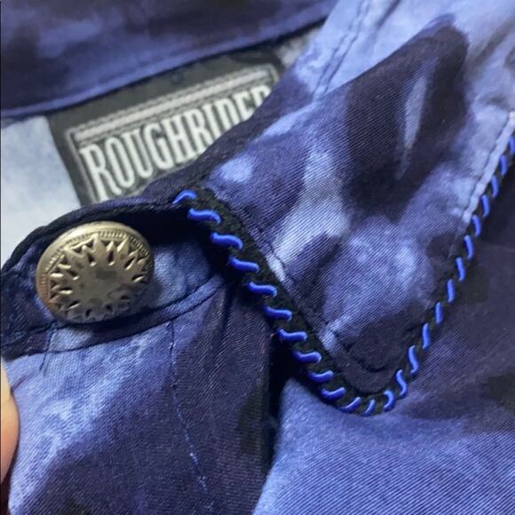 Roughrider by Circle Horse Print Button Down Top L - Picture 4 of 4